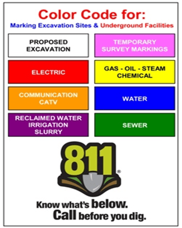 color code call before you dig